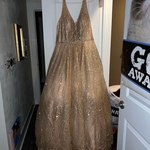Gold sparkly prom dress